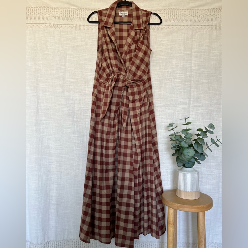 Rujuta Sheth tie front maxi dress, flannel plaid